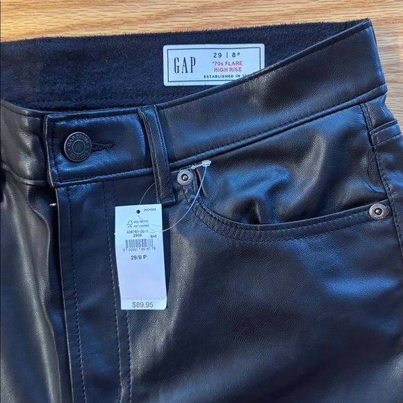 Gap Black Faux Flare Leather Pants - Picture 4 of 4